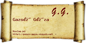 Gazsó Géza névjegykártya