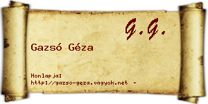 Gazsó Géza névjegykártya